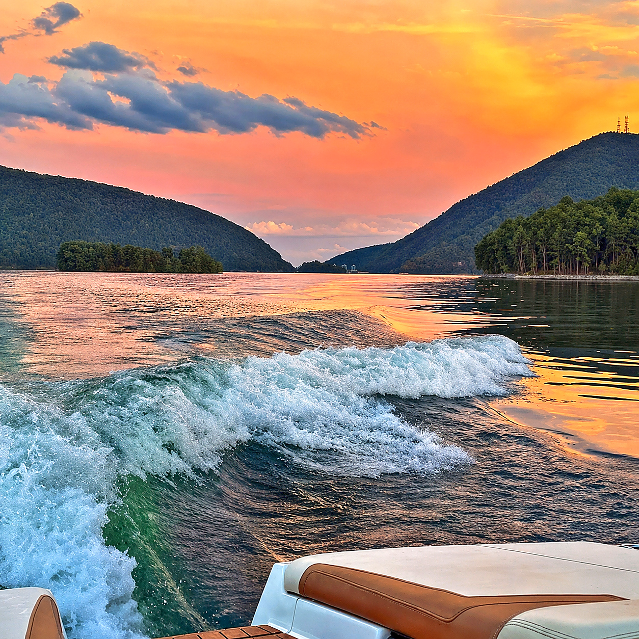 Sunset over Smith Mountain Lake